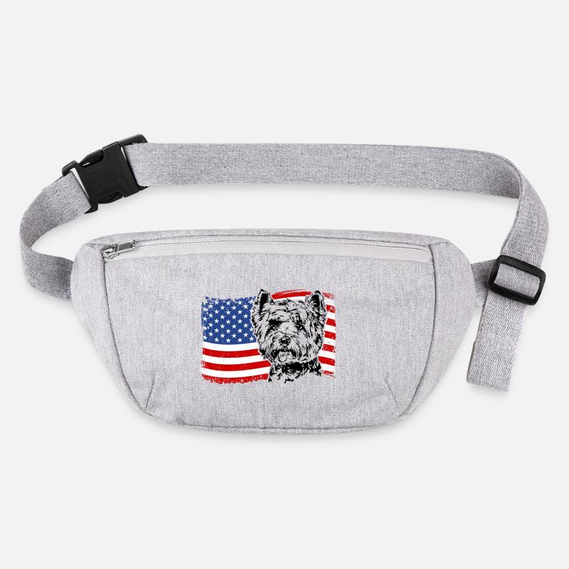 West Highland White Terrier America Flag Dogs Stanley/Stella recycled Hip Bag 