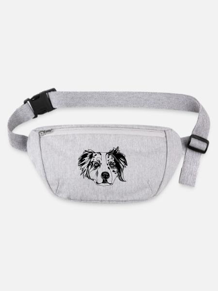 Australian Shepherd - Stanley/Stella recycelte Gürteltasche - Grau meliert - Vorne