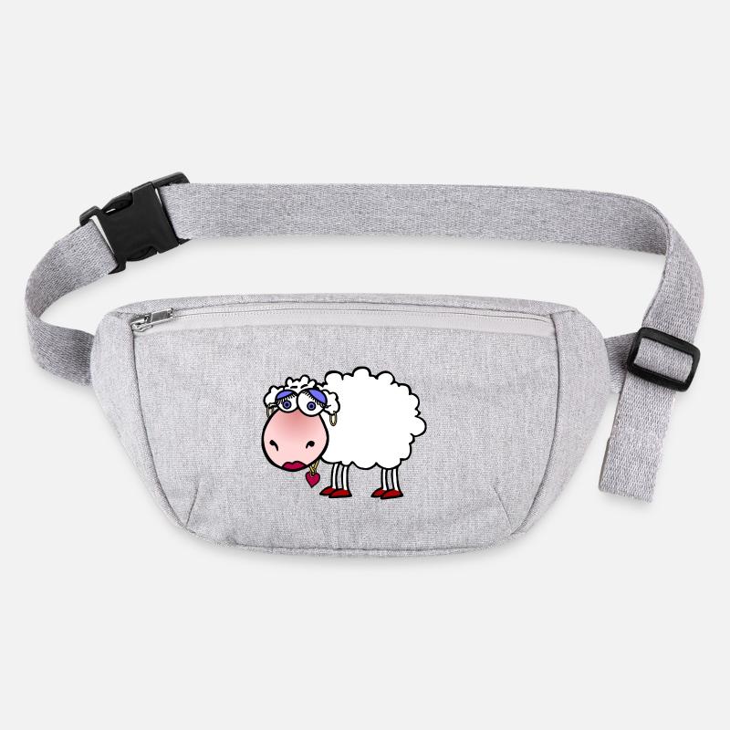 Cuddly sheep with heart pendant Stanley/Stella recycled Hip Bag 