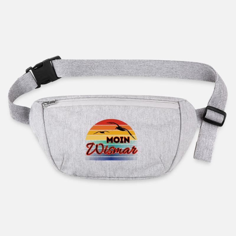 Moin Wismar mit Möwe im Retro Style Stanley/Stella recycelte Gürteltasche