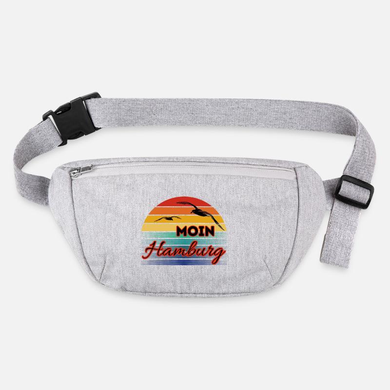 Moin Hamburg mit Möwe im Retro Style Stanley/Stella recycelte Gürteltasche