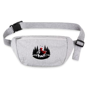 Wie ein Rotkäppchen durch den Wald, Achtung Wolf! - Stanley/Stella recycelte Gürteltasche - Grau meliert - Vorne