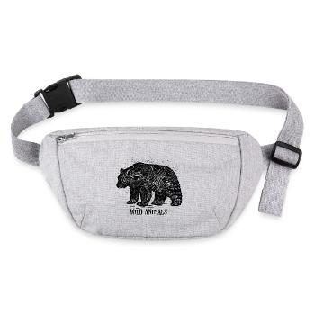 Wild Animals_Bär - Stanley/Stella recycelte Gürteltasche - Grau meliert - Vorne