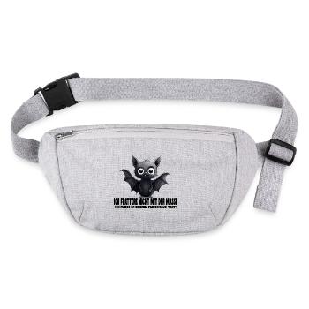 Lustiges Fledermaus Design mit Spruch - Stanley/Stella recycelte Gürteltasche - Grau meliert - Vorne