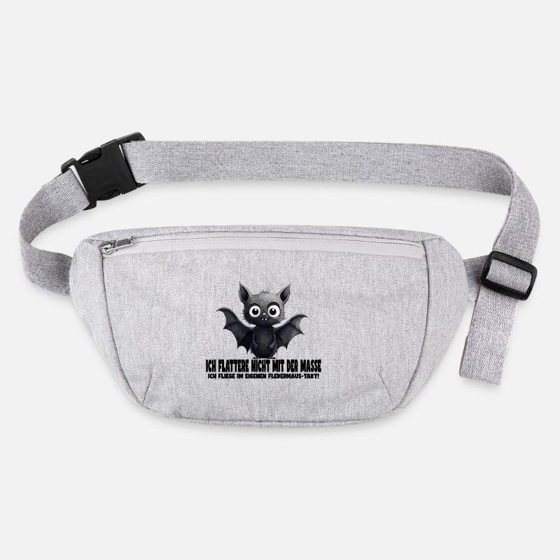 Lustiges Fledermaus Design mit Spruch - Stanley/Stella recycelte Gürteltasche - Grau meliert