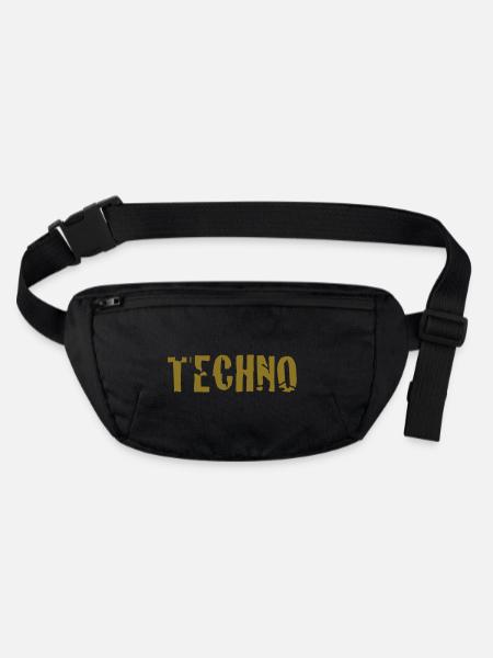 techno - Stanley/Stella recycelte Gürteltasche - Schwarz - Vorne