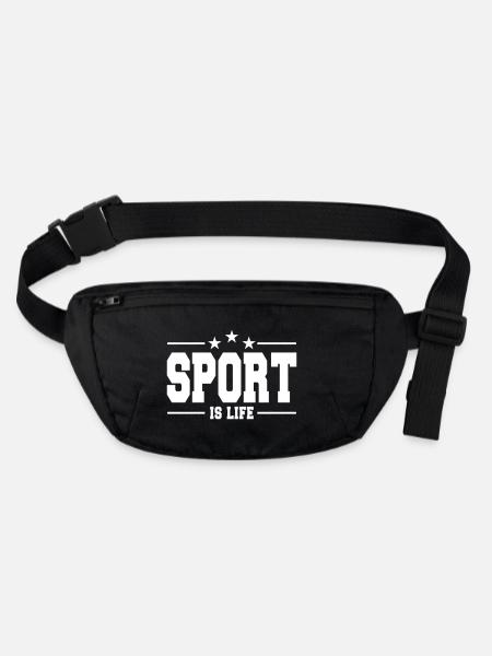 sport is life 1 - Stanley/Stella recycled Hip Bag  - black - Front