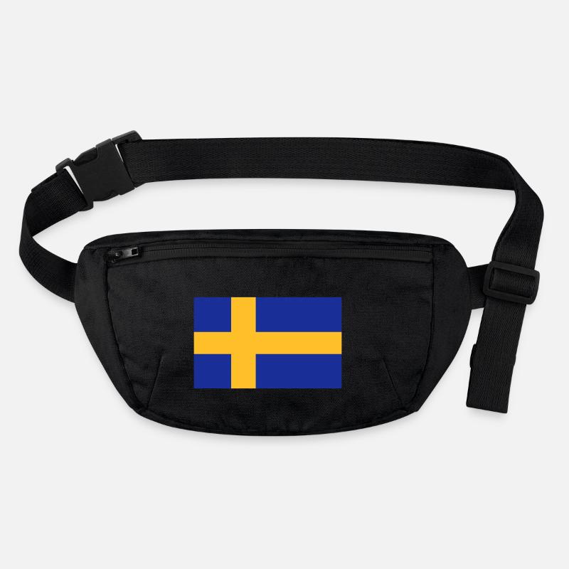 sweden flag - Stanley/Stella recycled Hip Bag  - black
