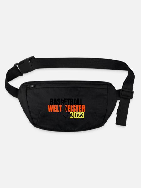 Basketball WM 2023 Fan-Shirt Weltmeister - Stanley/Stella recycelte Gürteltasche - Schwarz - Vorne