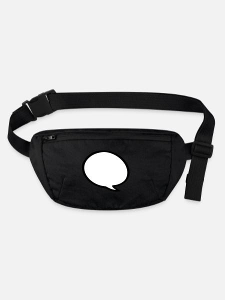 speech bubble - Stanley/Stella recycled Hip Bag  - black - Front