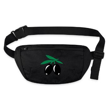 Oliven - Stanley/Stella recycelte Gürteltasche - Schwarz - Vorne