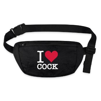 I Love Cock - Stanley/Stella recycled Hip Bag  - black - Front