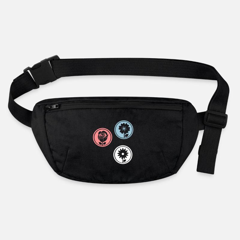 Ornements Fleurs - Sac banane recyclé Stanley/Stella - noir
