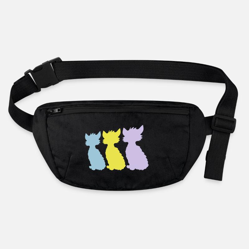 3 chats assis trois silhouettes d’amis colorés Sac banane recyclé Stanley/Stella