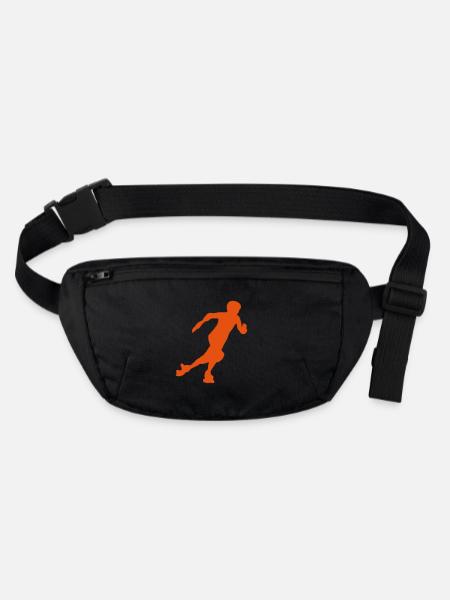 roller derby woman silhouette 3 - Stanley/Stella recycled Hip Bag  - black - Front