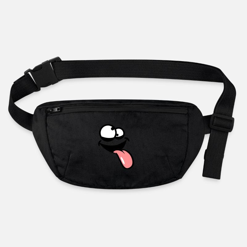 Crazy comic cartoon face laugh funny funny logo de Stanley/Stella recycled Hip Bag 