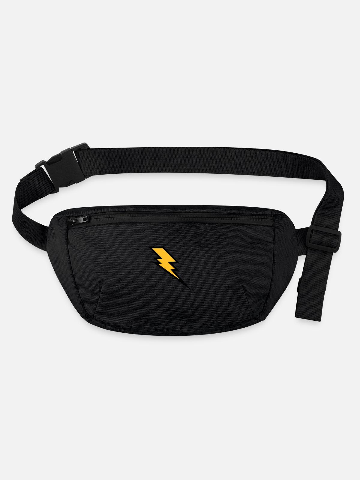 Lightning - Stanley/Stella recycled Hip Bag - black - Front