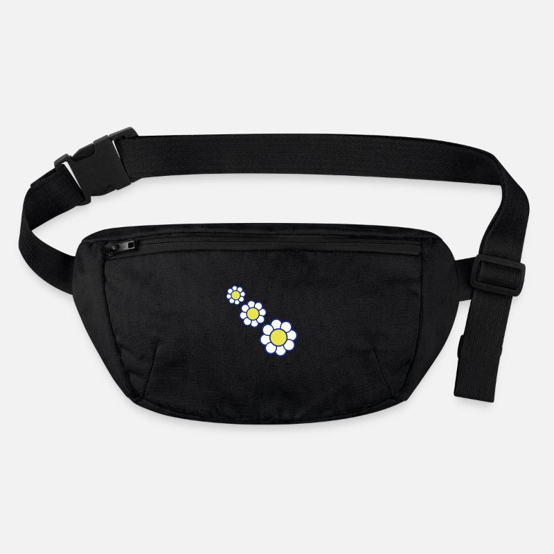 3 Weiße Margeriten Blumen Frühling Sommer Hübsch Stanley/Stella recycelte Gürteltasche