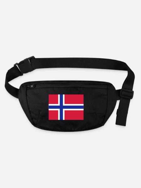 norway flag - Stanley/Stella recycled Hip Bag  - black - Front