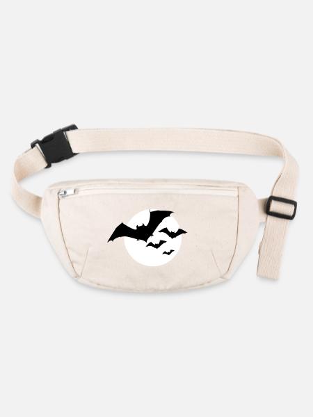 Bat Swarm Moon Halloween 2c - Stanley/Stella recycled Hip Bag  - natural - Front