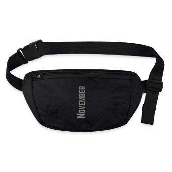 November month as text | Color customizable - Stanley/Stella recycled Hip Bag  - black - Front