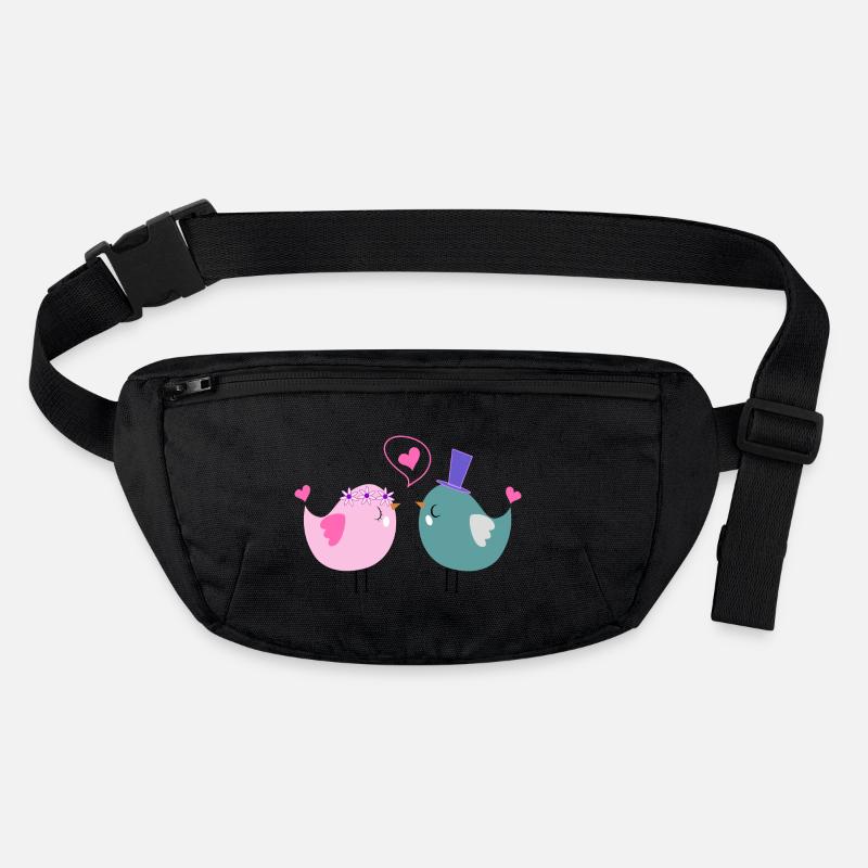 Vogel-Brautpaar Stanley/Stella recycelte Gürteltasche