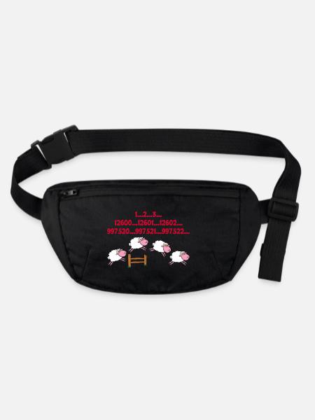 Compter les moutons - Sac banane recyclé Stanley/Stella - noir - Devant