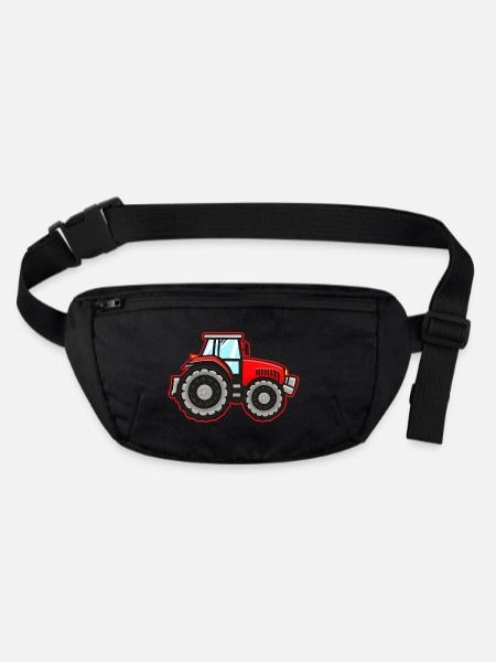 Bauers Roter Traktor - Stanley/Stella recycelte Gürteltasche - Schwarz - Vorne