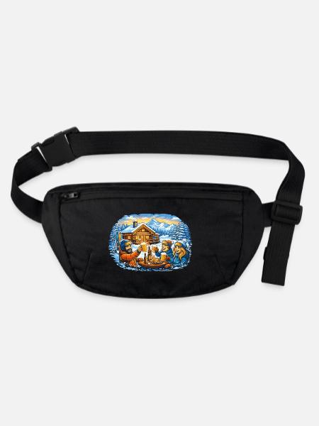 Après ski hut – winter holiday with friends - Stanley/Stella recycled Hip Bag  - black - Front