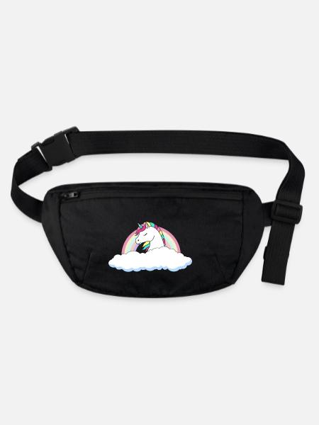 Licorne au-dessus des nuages - Sac banane recyclé Stanley/Stella - noir - Devant