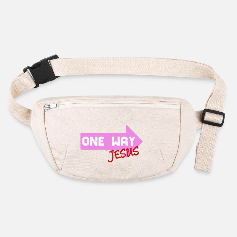 One Way Jesus lettering as a cool gift idea Stanley/Stella recycled Hip Bag 