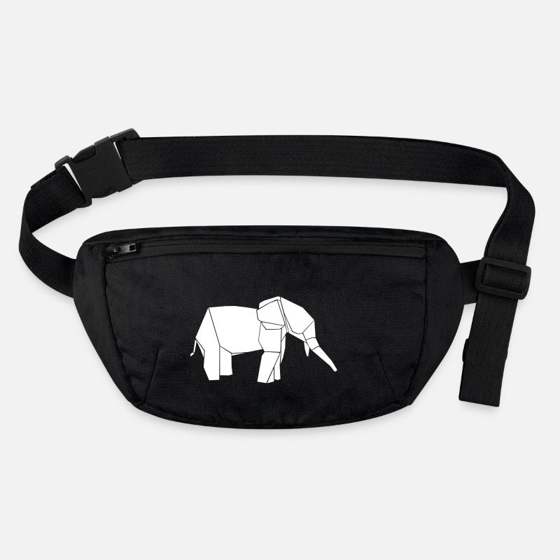 elefant elephant origami kunst papier falten - Stanley/Stella recycelte Gürteltasche - Schwarz