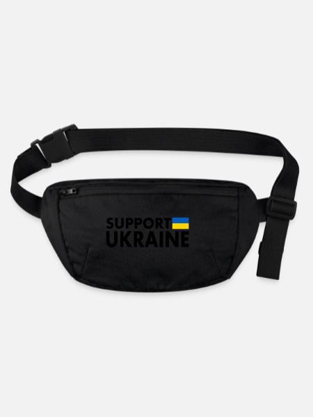 Support ukraine - Stanley/Stella recycled Hip Bag  - black - Front