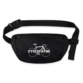 Cyclopathe humour vélo cadeau cyclisme cycliste - Sac banane recyclé Stanley/Stella - noir - Devant