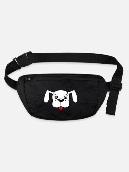 chien tirant la langue vilain chiot animal de compagnie - Sac banane recyclé Stanley/Stella - noir - Devant