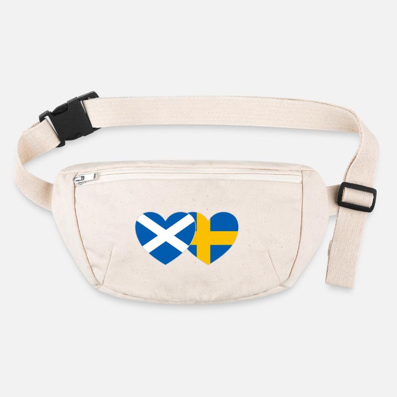 Ecosse Suède Drapeau Large Coeur Sac banane recyclé Stanley/Stella