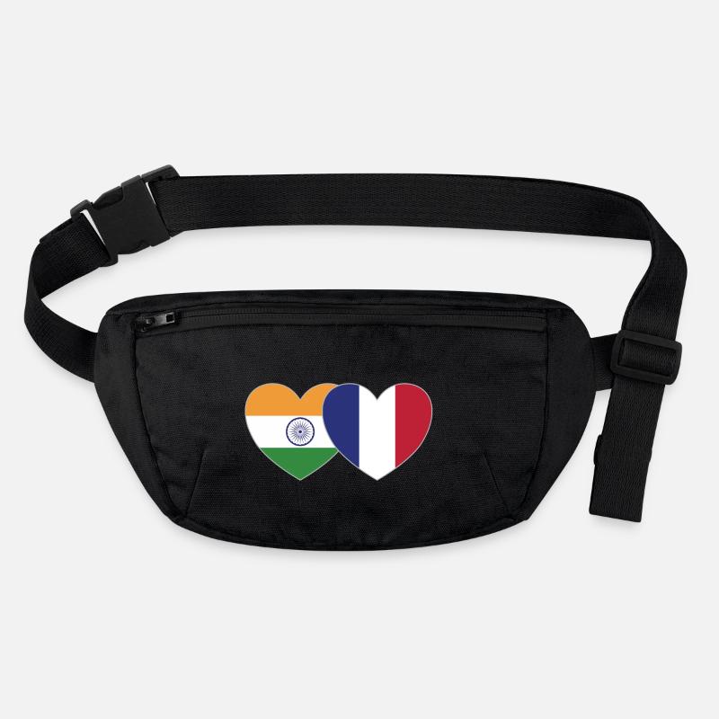 Indien Frankreich Flagge Herz Stanley/Stella recycelte Gürteltasche