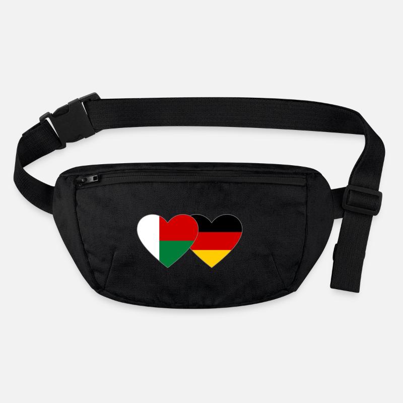 Madagaskar Deutschland Herz Flagge Stanley/Stella recycelte Gürteltasche