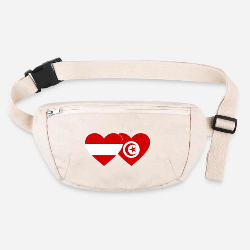 Austria Tunisia Flag Heart Stanley/Stella recycled Hip Bag 