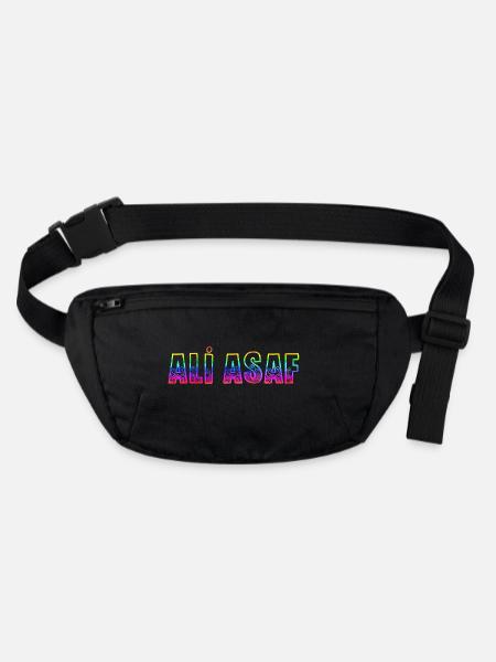 Ali Asaf RS Rainbow - Stanley/Stella recycled Hip Bag  - black - Front