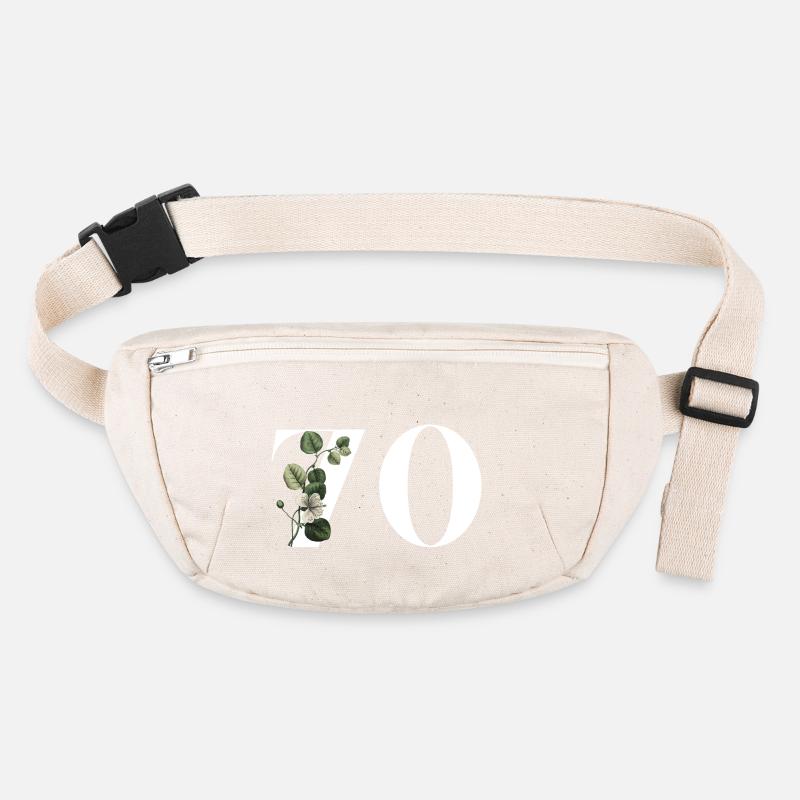 Nummer 70 Blumengrün - 70. Geburtstag Blumen Stanley/Stella recycelte Gürteltasche