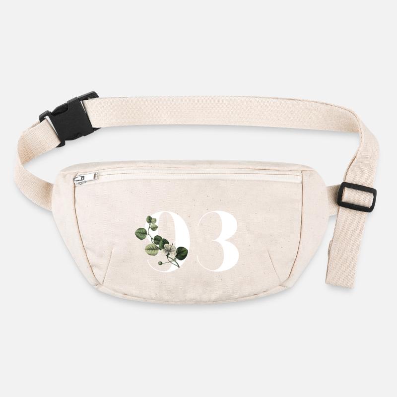Numéro 93 floral vert - 93e anniversaire floral Sac banane recyclé Stanley/Stella