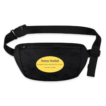 Netter Notfall - Stanley/Stella recycelte Gürteltasche - Schwarz - Vorne