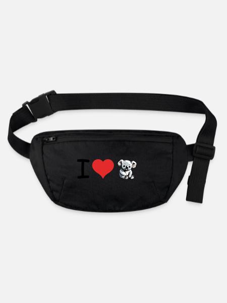 I love Koala Quote - Pet Design - Stanley/Stella recycled Hip Bag  - black - Front