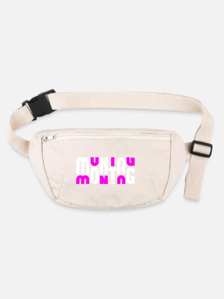 Monday White/Pink - Stanley/Stella recycled Hip Bag  - natural - Front