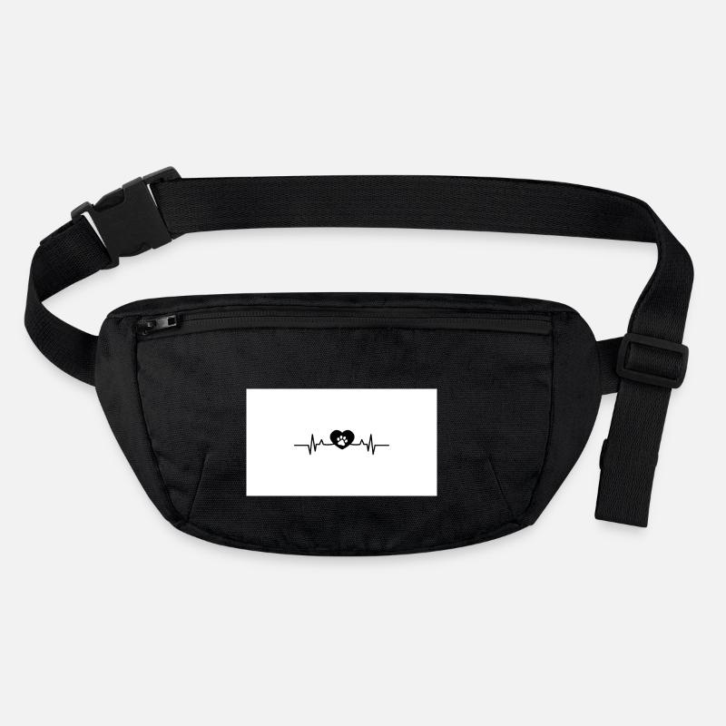 Hunde Herzschlag Design - Stanley/Stella recycelte Gürteltasche - Schwarz