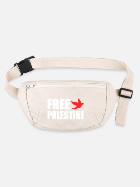 Free palestine - Sac banane recyclé Stanley/Stella - blanc naturel - Devant