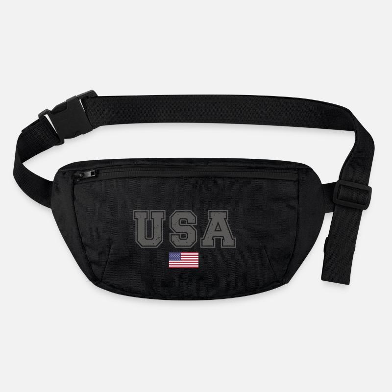 ÉQUIPE Bannière du drapeau américain des États-Unis en cours d’écriture Sac banane recyclé Stanley/Stella
