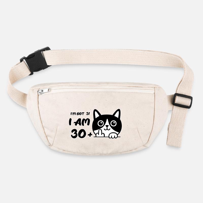 I'm Not 31, I Am 30 Plus 1 Middle Finger Cat Flip Stanley/Stella recycled Hip Bag 