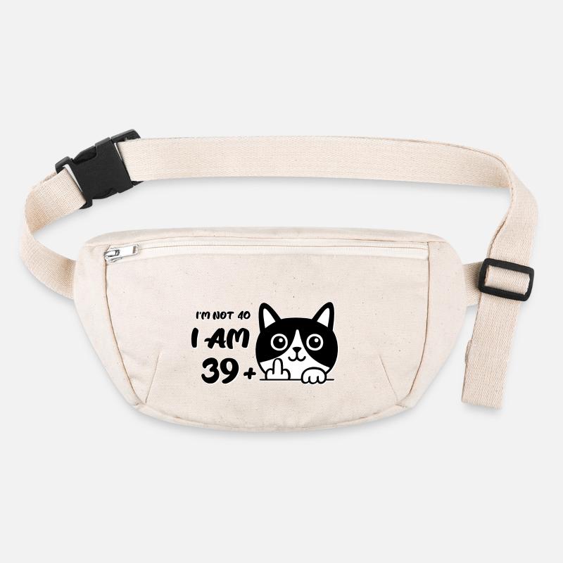 Ich bin nicht 40, ich bin 39 plus 1 Mittelfinger Katzenflip Stanley/Stella recycelte Gürteltasche